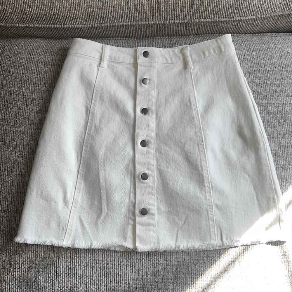 White Denim Skirt